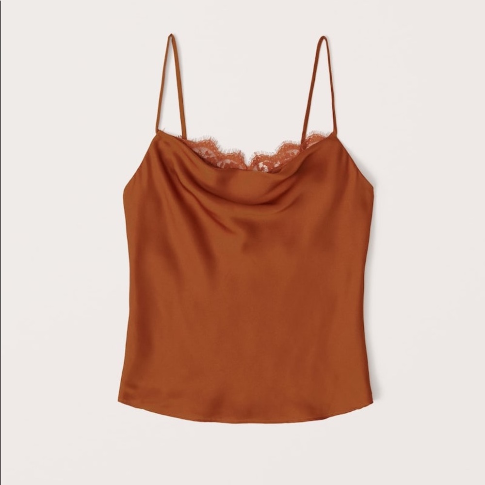 NWT Lace Trim Cowlneck Cami